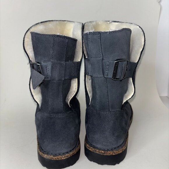 Birkenstock Women's Uppsala Shearling Boots EU 39 US 8-8.5 Grey Blue Suede - Picture 2 of 12